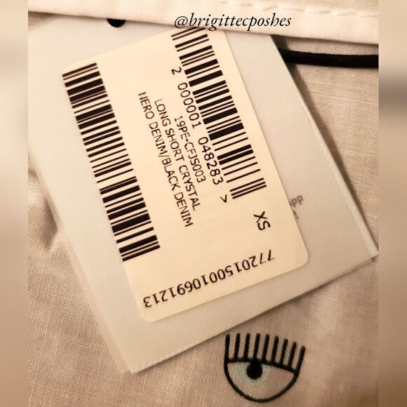 CHIARA FERRAGNI Long Short Crystal Black Denim - Picture 8 of 9